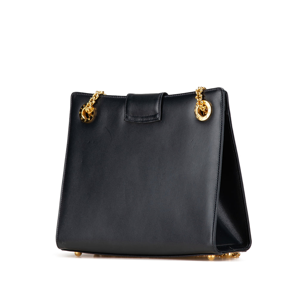 Leather Chain Crossbody Blue - Gaby Paris