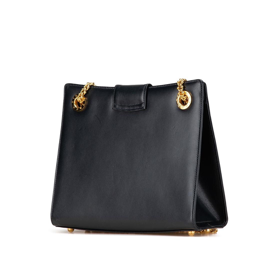 Leather Chain Crossbody Blue - Gaby Paris