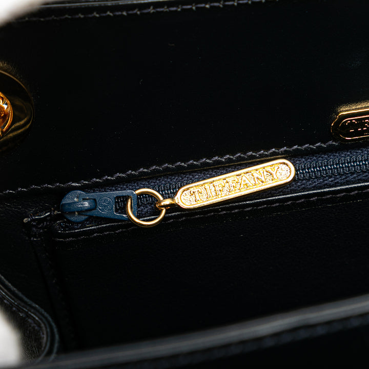 Leather Chain Crossbody Blue - Gaby Paris