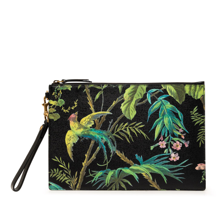 Gucci Cuir de veau Tropical Print Pochette