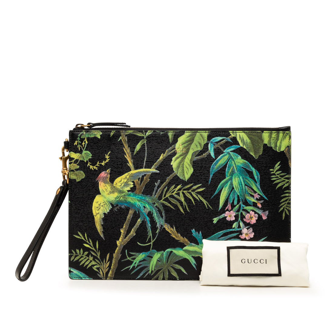 Gucci Cuir de veau Tropical Print Pochette