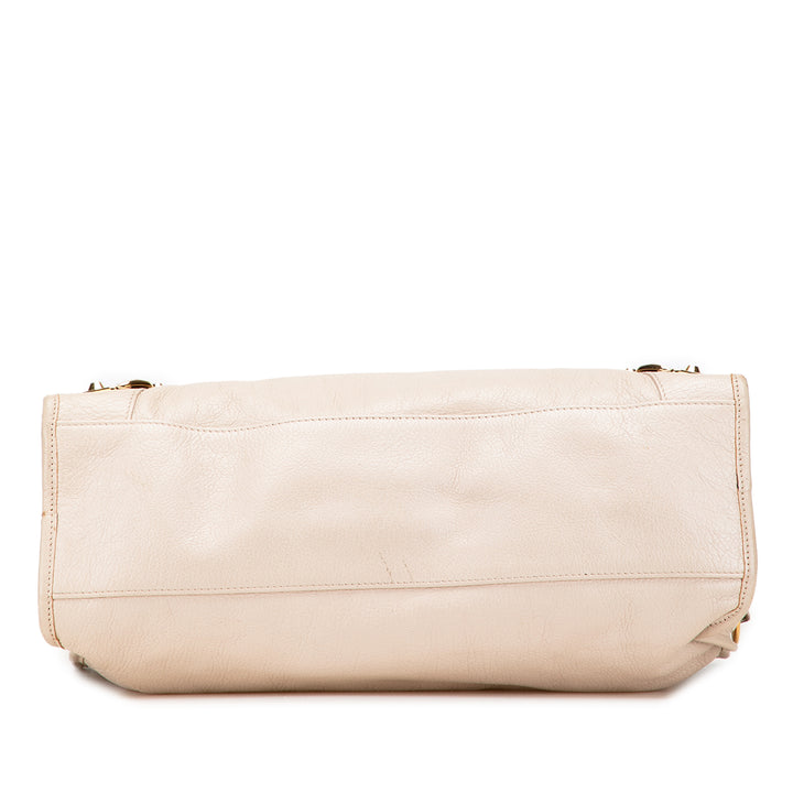 Balenciaga Chevre Motocross Classic Métallisé Edge City Sac cartable Marron