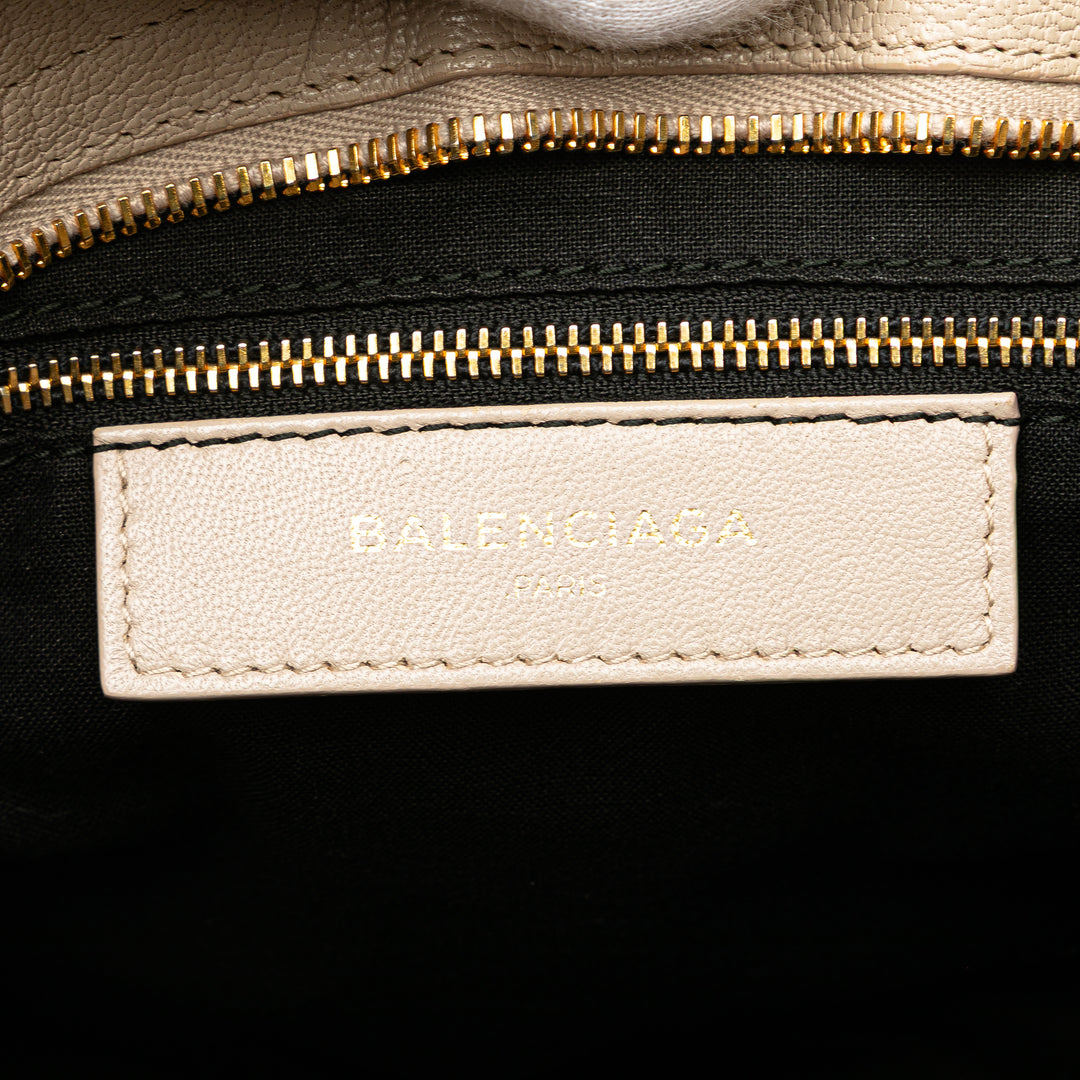 Balenciaga Chevre Motocross Classic Métallisé Edge City Sac cartable Marron