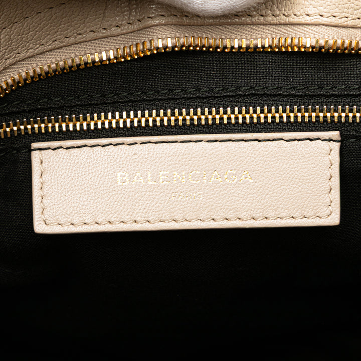 Balenciaga Chevre Motocross Classic Métallisé Edge City Sac cartable Marron