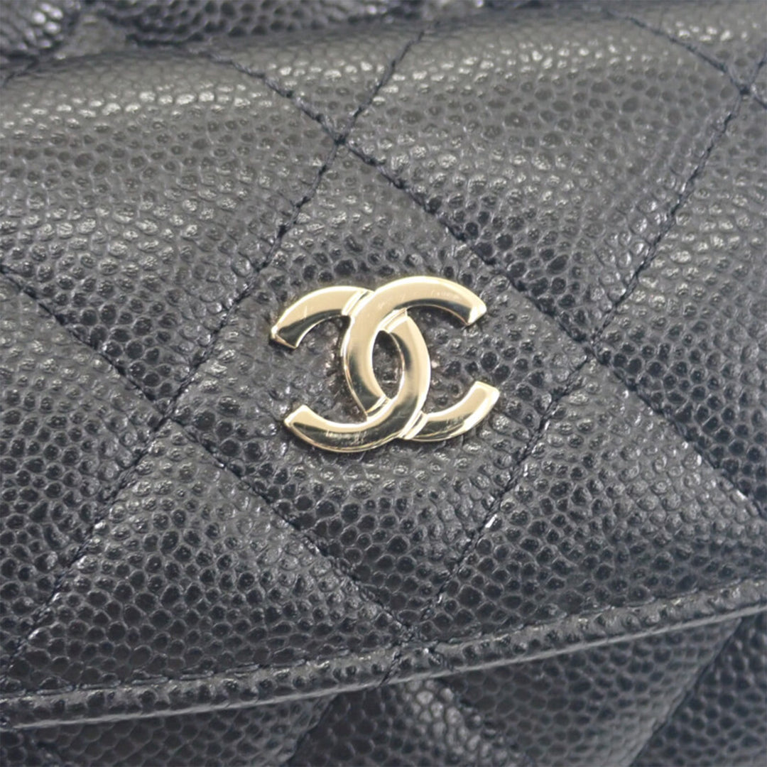 CC Matelassé Sac à dos Mini Cuir caviar Noir