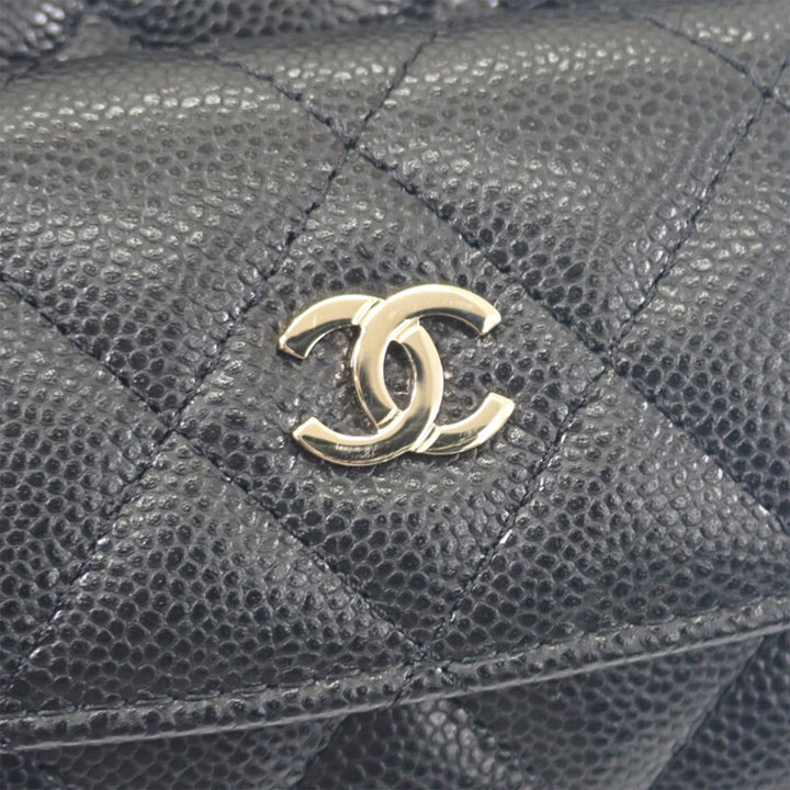 CC Matelassé Sac à dos Mini Cuir caviar Noir