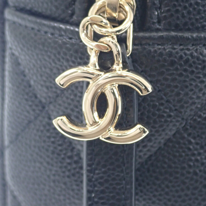 CC Matelassé Sac à dos Mini Cuir caviar Noir