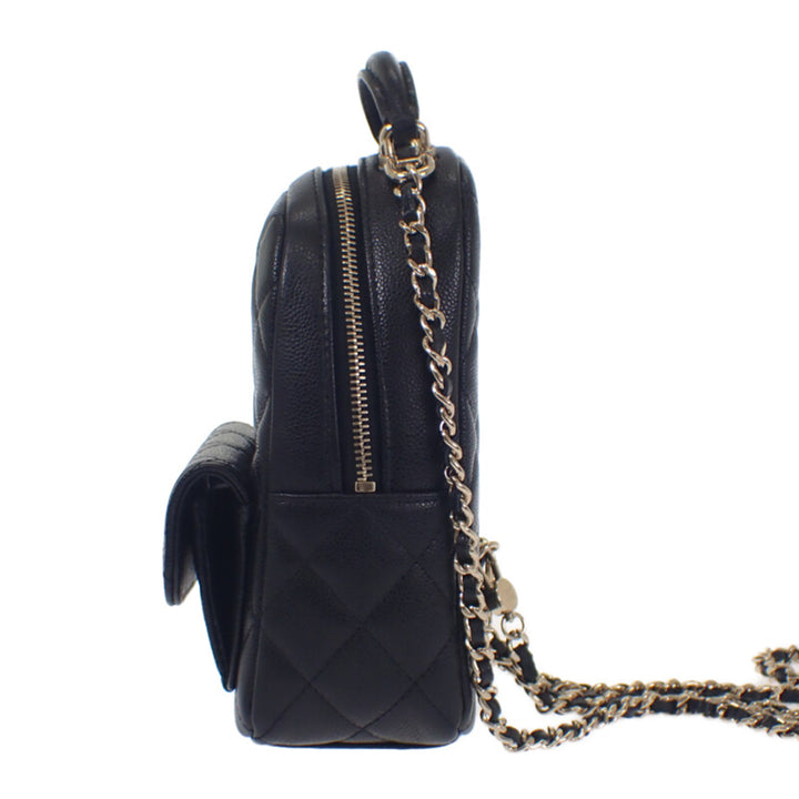 CC Matelassé Sac à dos Mini Cuir caviar Noir