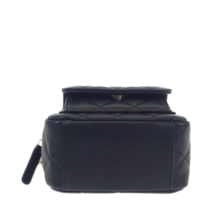CC Matelassé Sac à dos Mini Cuir caviar Noir