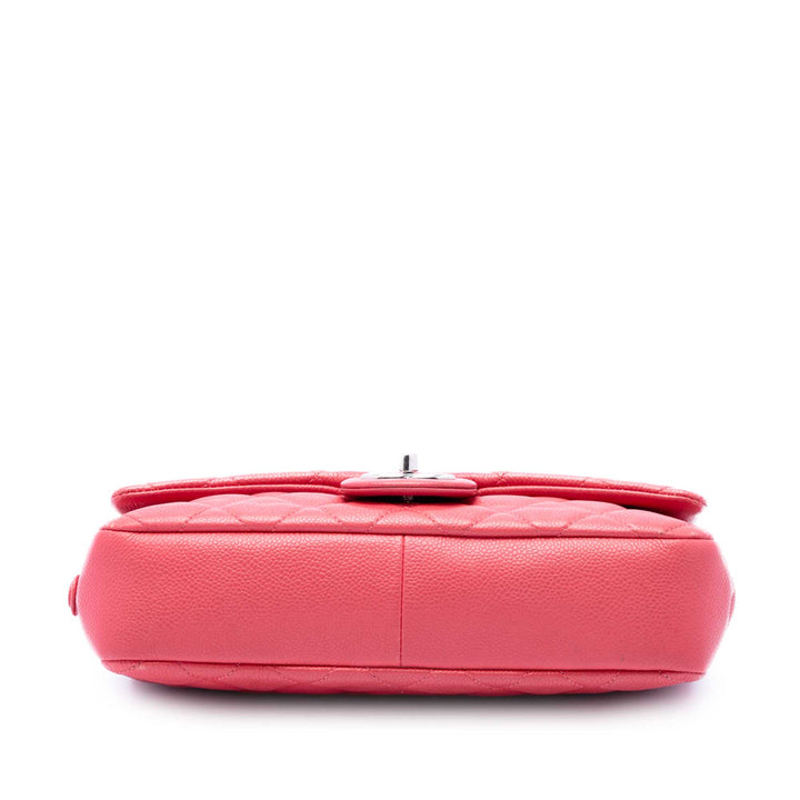 Matelassé Easy à rabat Moyen Cuir caviar Rose