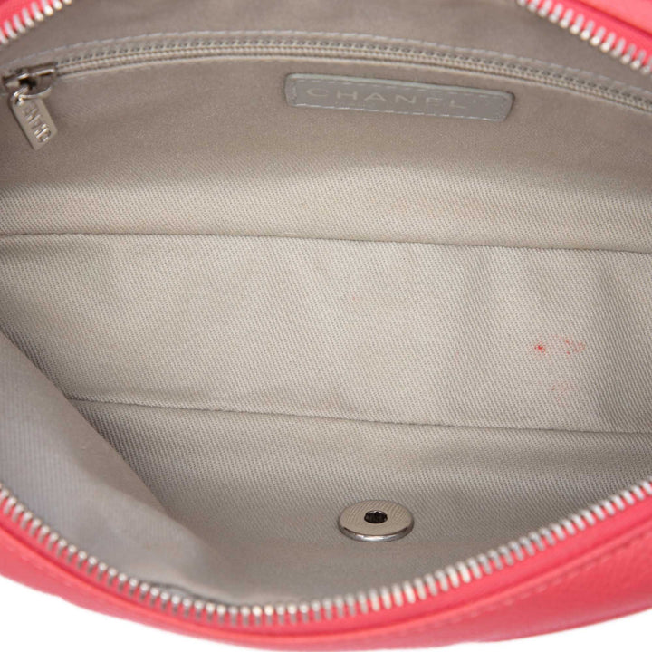Matelassé Easy à rabat Moyen Cuir caviar Rose