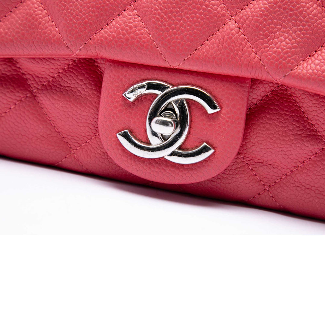 Matelassé Easy à rabat Moyen Cuir caviar Rose
