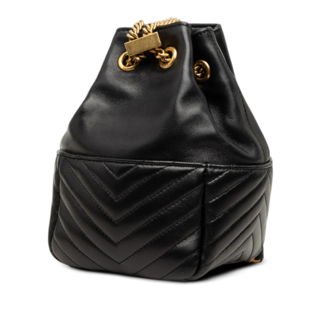 Saint Laurent Mini Chevron Cuir d'agneau Joe Bucket Sac