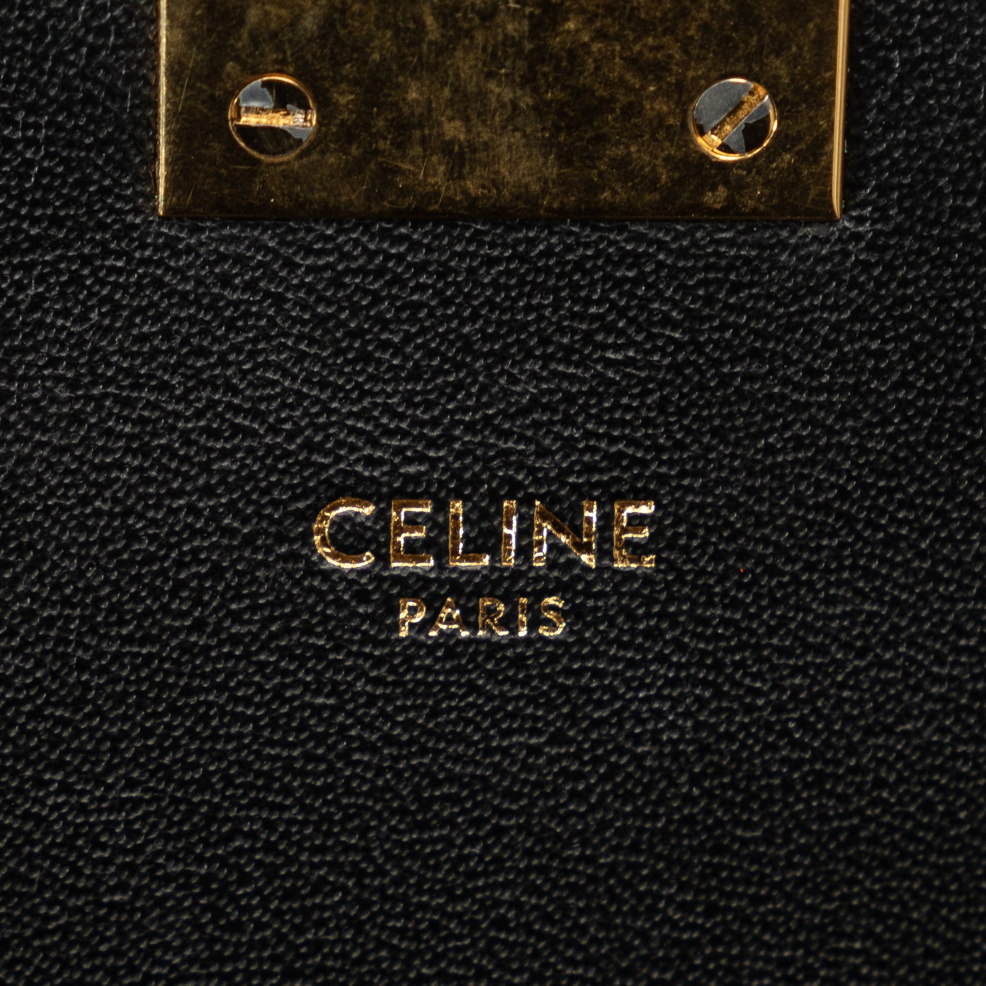 Small C Striped Leather Bag Black - Gaby Paris