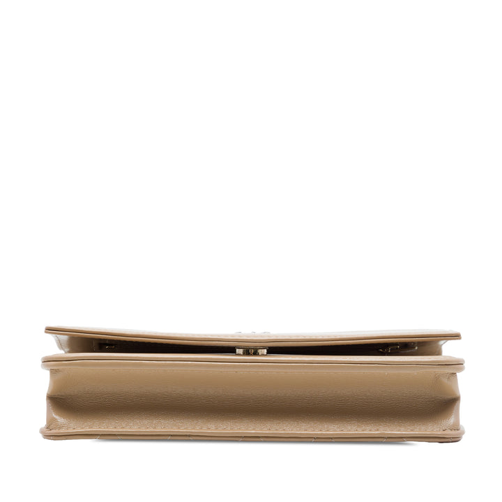 Matelassé brillant 31 Wallet on Chain Cuir d'agneau Marron