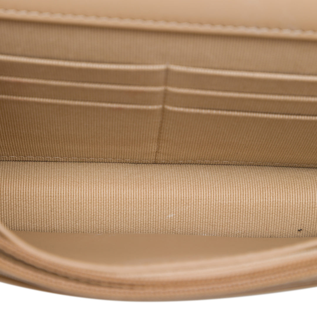 Matelassé brillant 31 Wallet on Chain Cuir d'agneau Marron