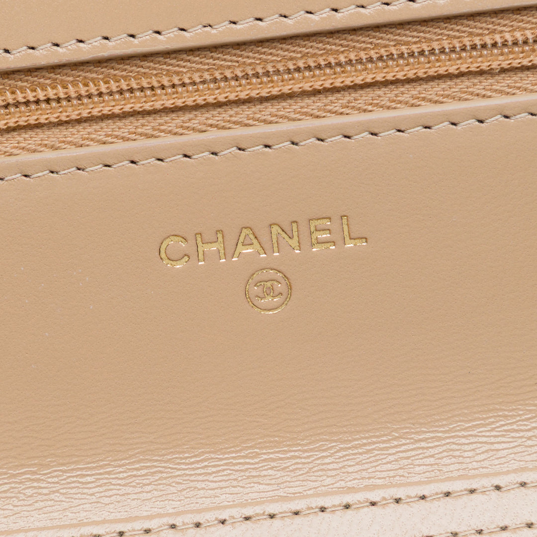 Matelassé brillant 31 Wallet on Chain Cuir d'agneau Marron