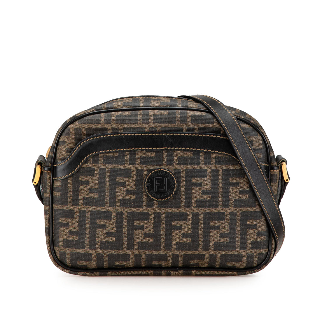 Zucca Coated Canvas Crossbody Brown - Gaby Paris