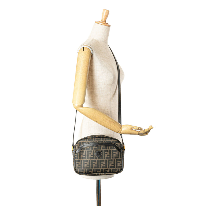 Zucca Coated Canvas Crossbody Brown - Gaby Paris