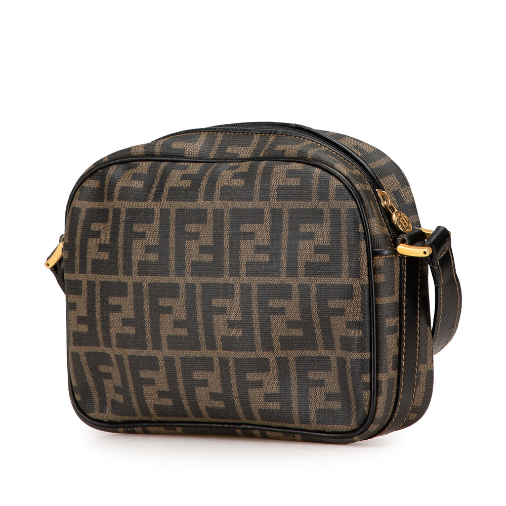 Zucca Coated Canvas Crossbody Brown - Gaby Paris