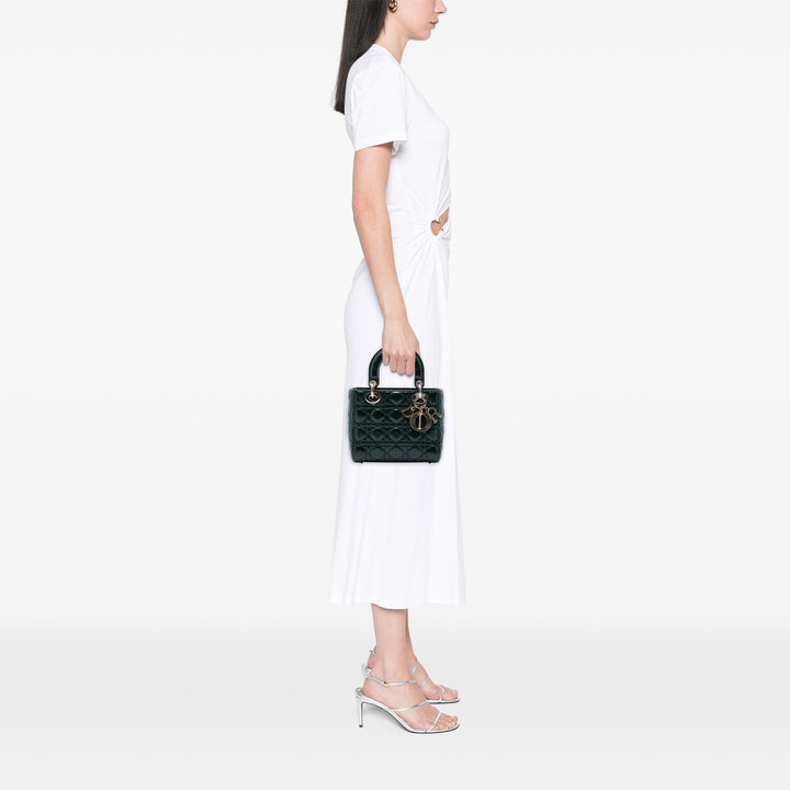 Dior Sac à main Lady Dior froissé Cannage Petit Vert – vue 6 – GABY PARIS