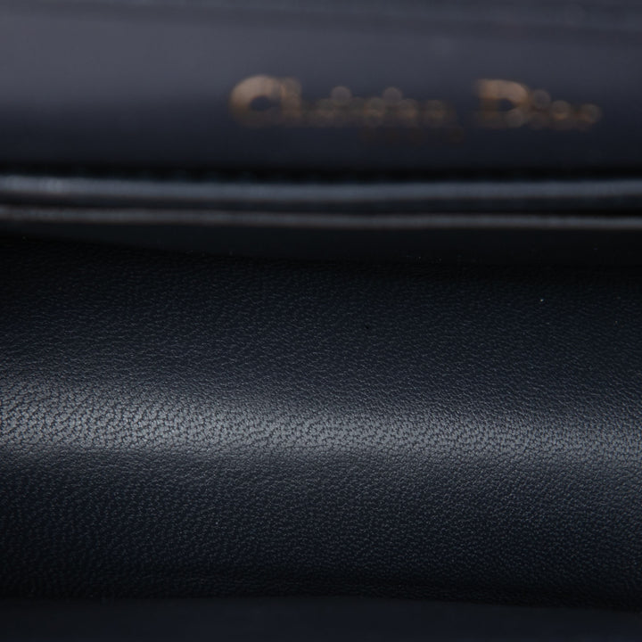 Dior Metallic Cuir verni Microcannage Diorama Wallet on Chain