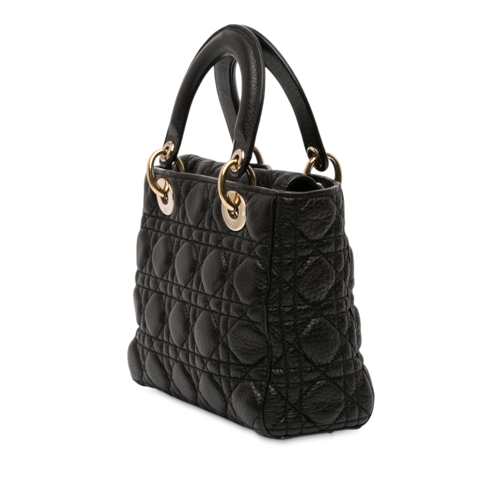 Dior Small Grained Cuir de veau Cannage Supple Lady Dior Noir – GABY PARIS Authentique