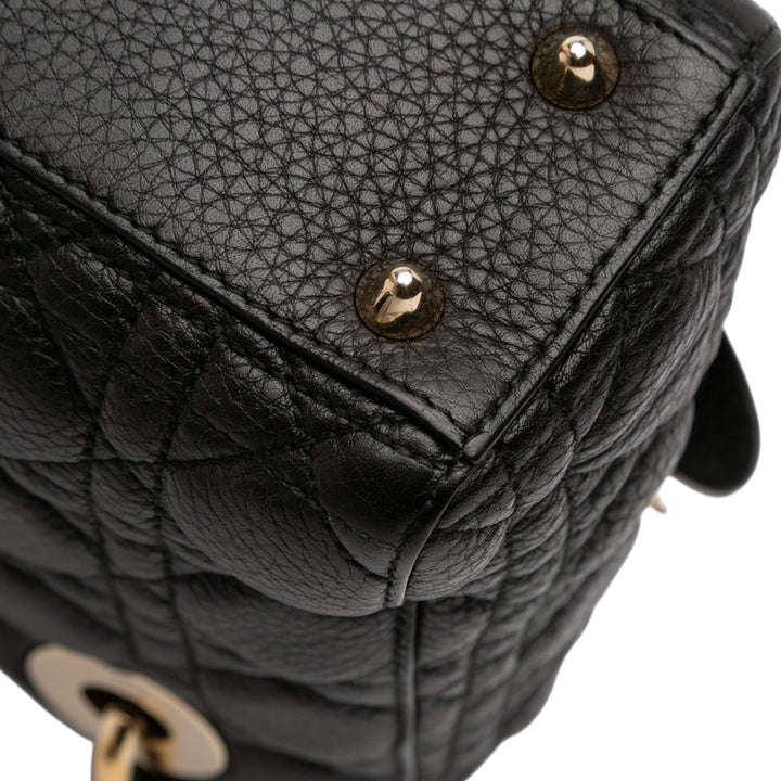 Dior Small Grained Cuir de veau Cannage Supple Lady Dior Noir – GABY PARIS Authentique