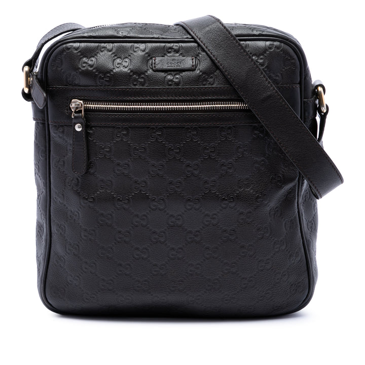 Gucci Sac bandoulière Guccissima Marron – vue principale – GABY PARIS