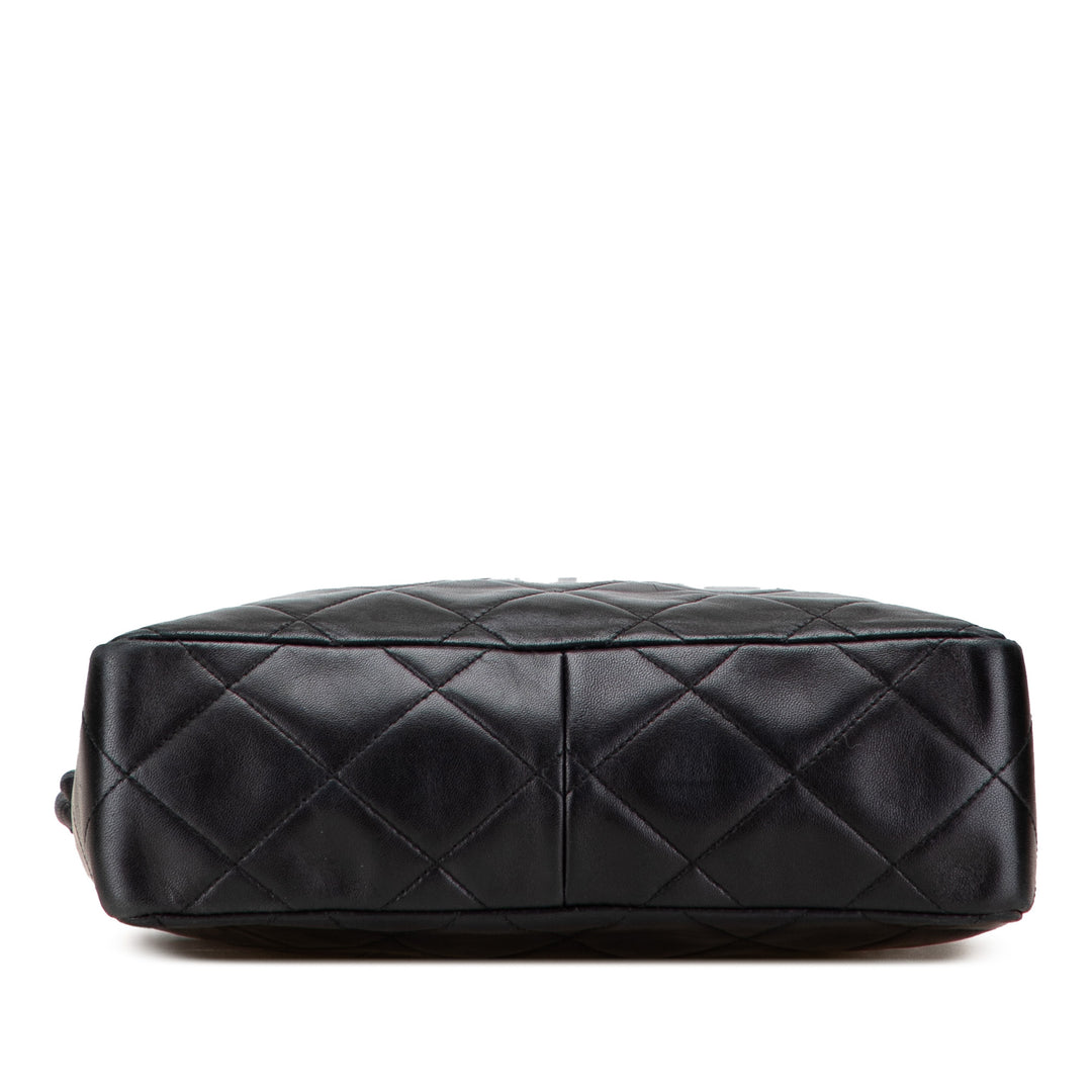 Chanel CC Quilted Cuir d’agneau Twisted Strap Sac porté croisé Noir