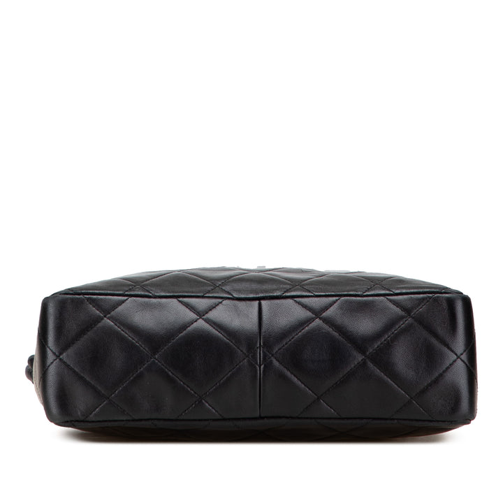 Chanel CC Quilted Cuir d’agneau Twisted Strap Sac porté croisé Noir