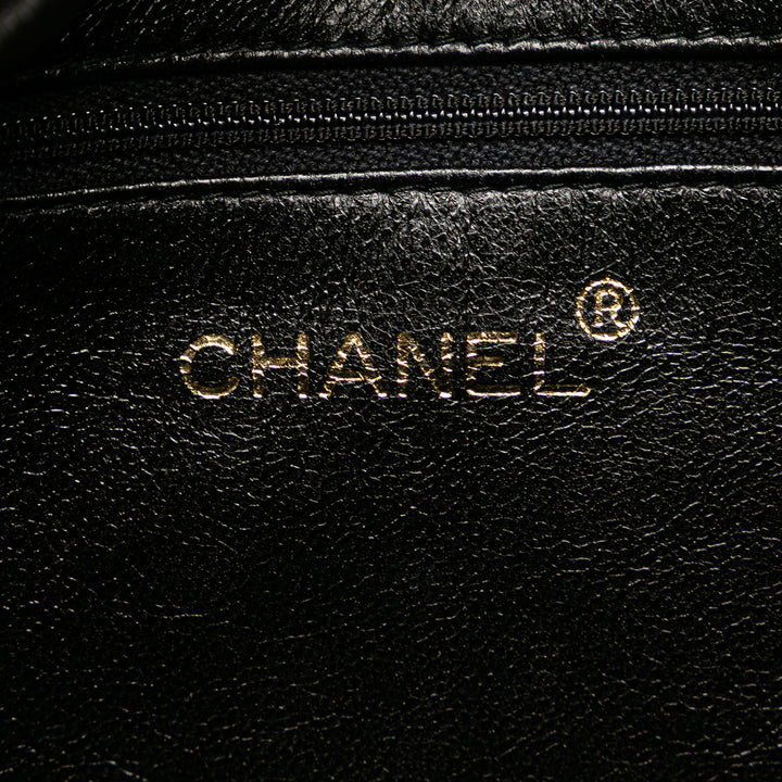 Chanel CC Quilted Cuir d’agneau Twisted Strap Sac porté croisé Noir