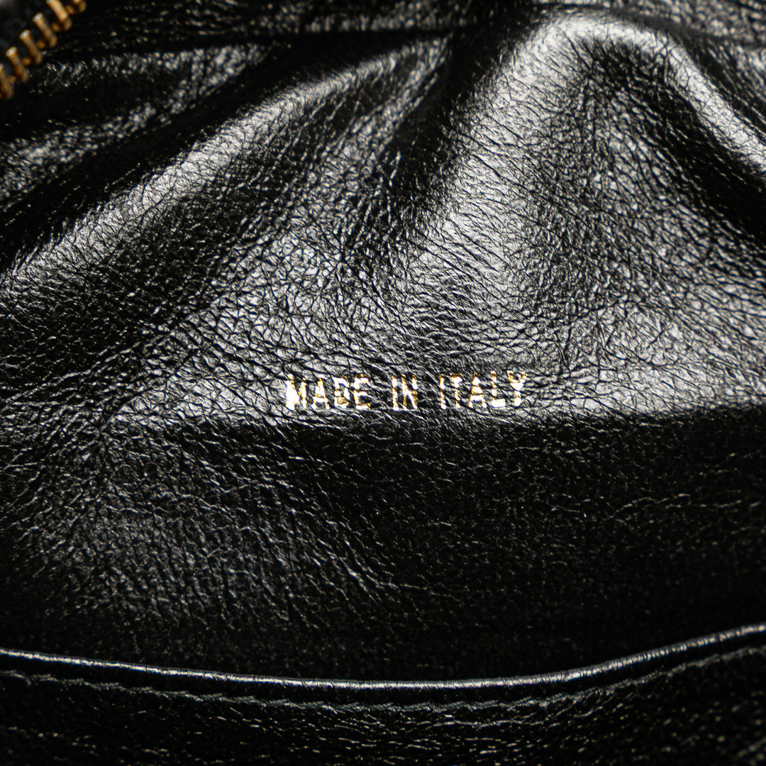 Chanel CC Quilted Cuir d’agneau Twisted Strap Sac porté croisé Noir