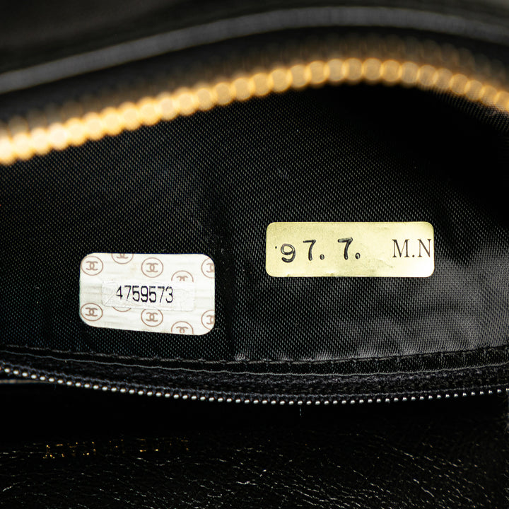 Chanel CC Quilted Cuir d’agneau Twisted Strap Sac porté croisé Noir