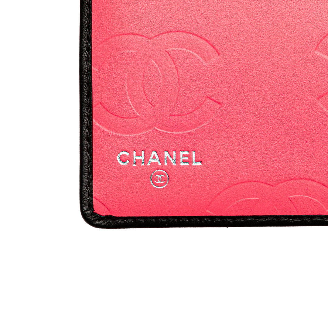 Chanel Quilted Cuir d’agneau Cambon Ligne Bifold Wallet Noir