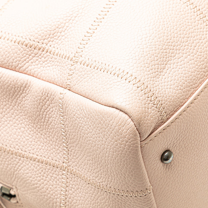Small Choco Bar Caviar LAX Bowler Bag Brown - Gaby Paris