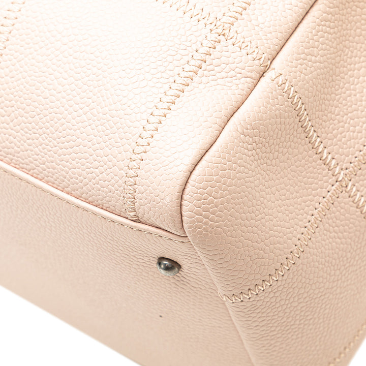 Small Choco Bar Caviar LAX Bowler Bag Brown - Gaby Paris