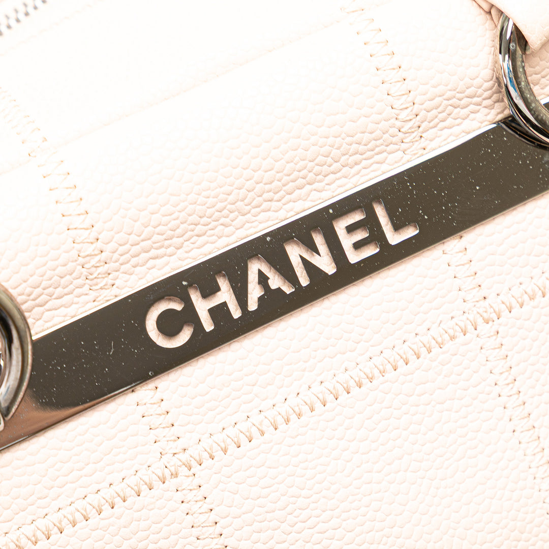 Small Choco Bar Caviar LAX Bowler Bag Brown - Gaby Paris