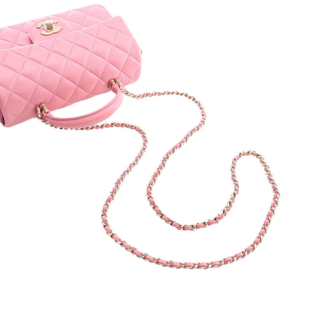 Chanel Mini Rectangular Classic Cuir d'agneau anse supérieure à rabat