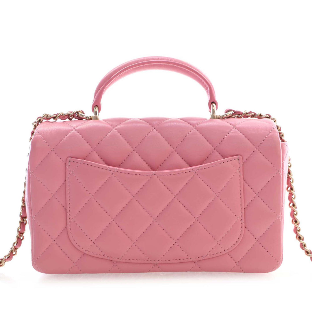 Chanel Mini Rectangular Classic Cuir d'agneau anse supérieure à rabat