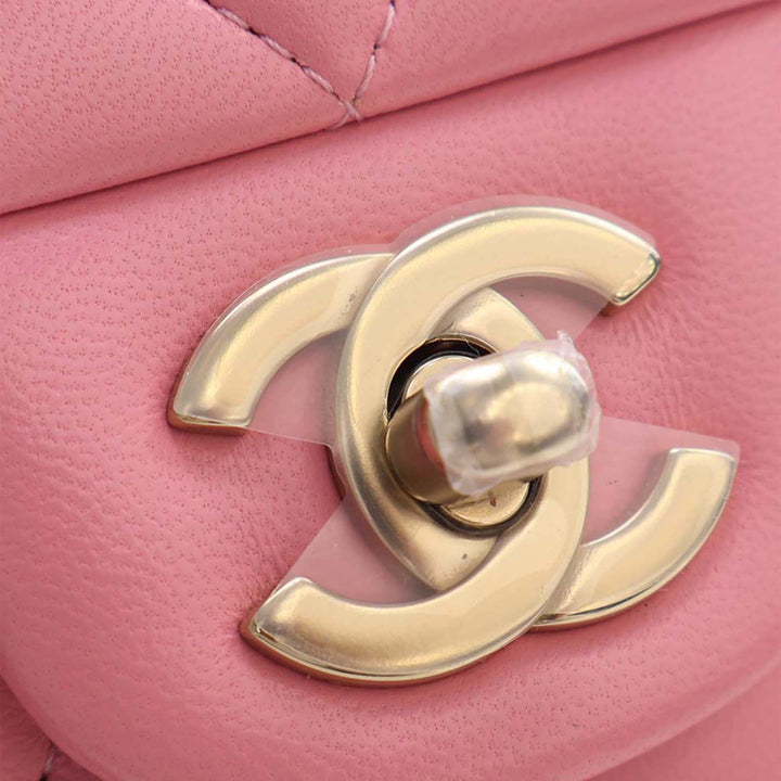 Chanel Mini Rectangular Classic Cuir d'agneau anse supérieure à rabat