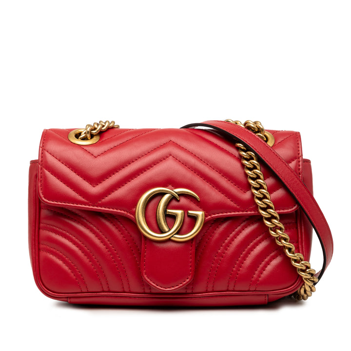 Gucci Small GG Marmont Matelasse Cuir de veau Sac bandoulière