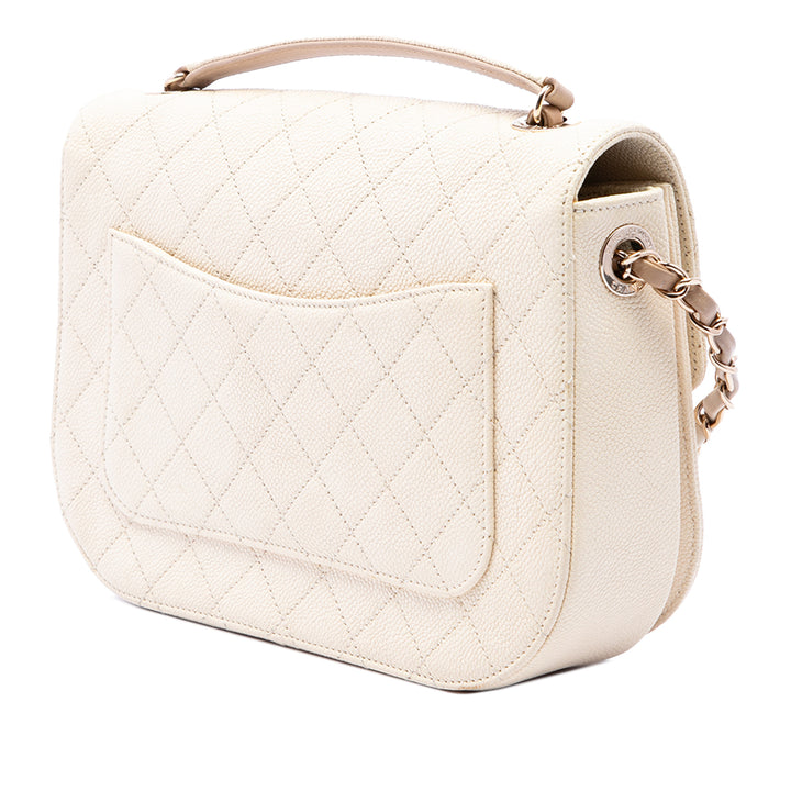 Chanel Sac à main Paris Cuba Thread Around à rabat Moyen Cuir caviar Marron – vue 2 – GABY PARIS