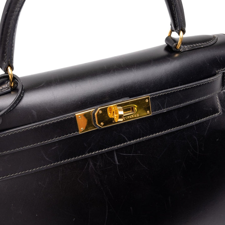 Hermès Box Veau Kelly Sellier 28 Box Noir – vue 7 – GABY PARIS