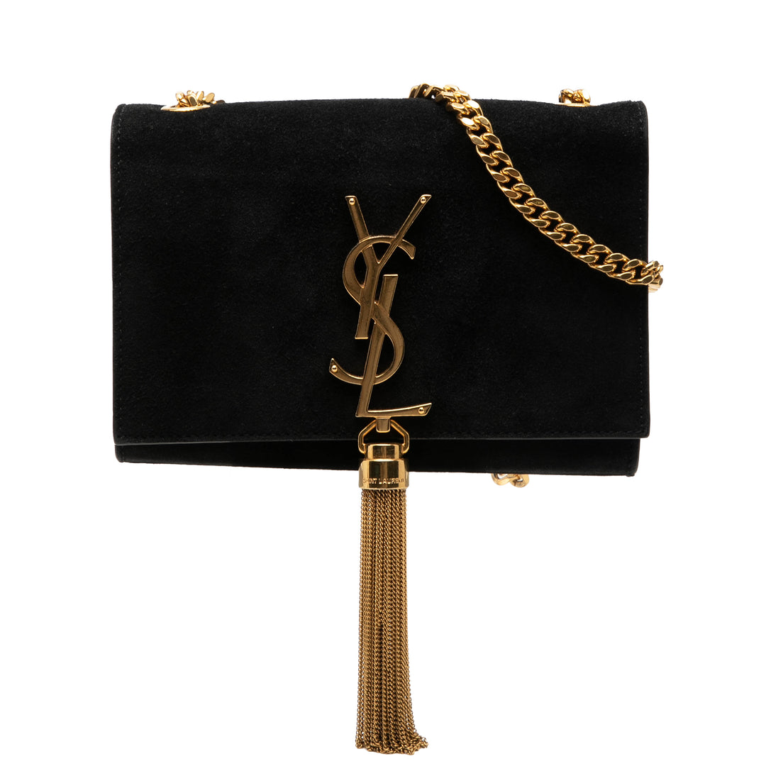 Saint Laurent Small Daim Monogram Kate Pompon Sac porté croisé