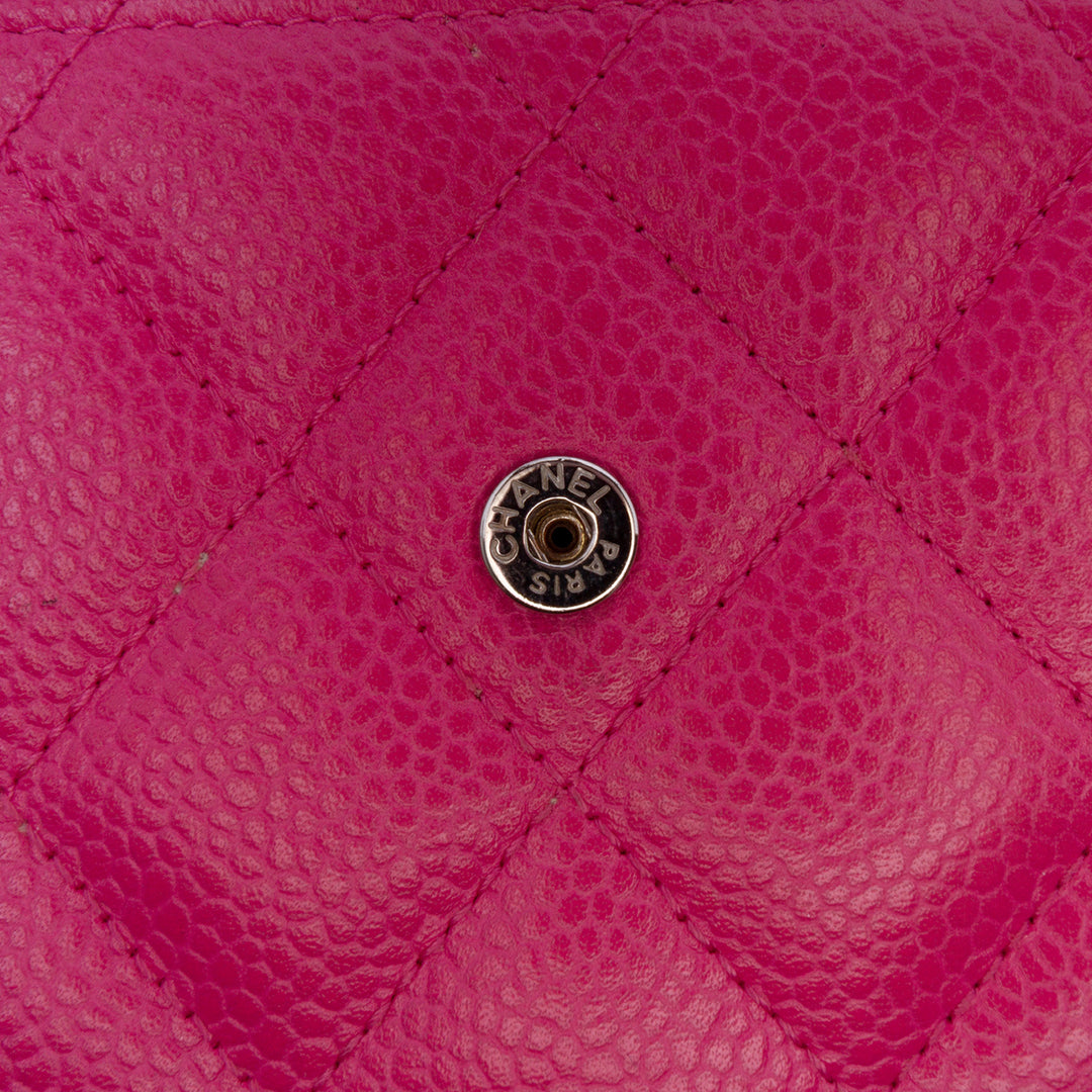 CC Quilted Caviar Long Wallet Pink - Gaby Paris