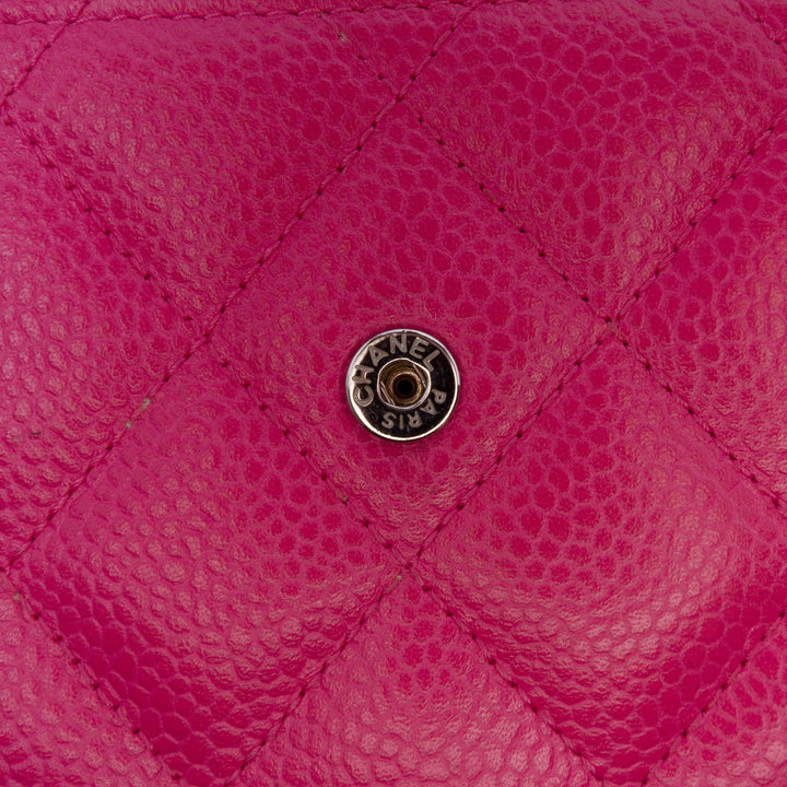CC Quilted Caviar Long Wallet Pink - Gaby Paris