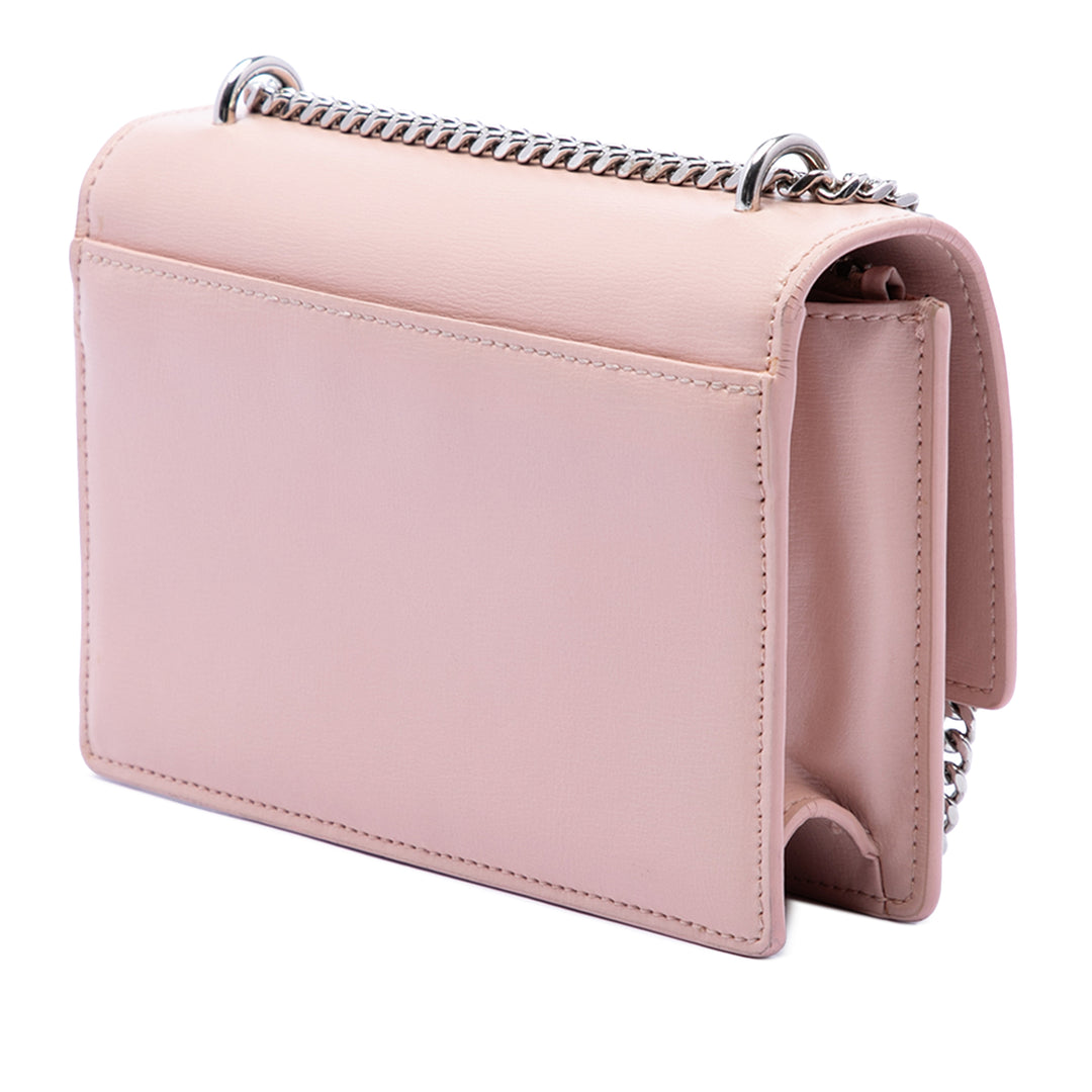 Sunset Wallet on Chain Mini Cuir de veau Rose