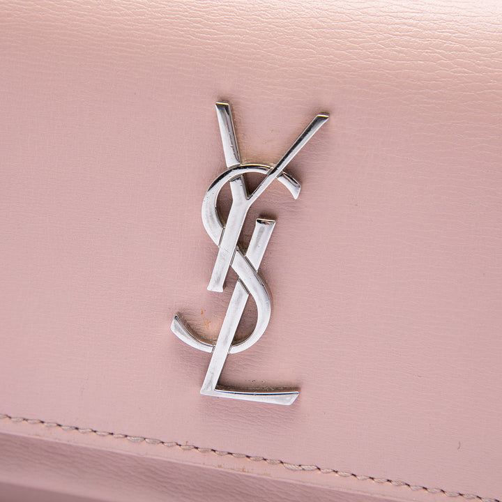 Sunset Wallet on Chain Mini Cuir de veau Rose
