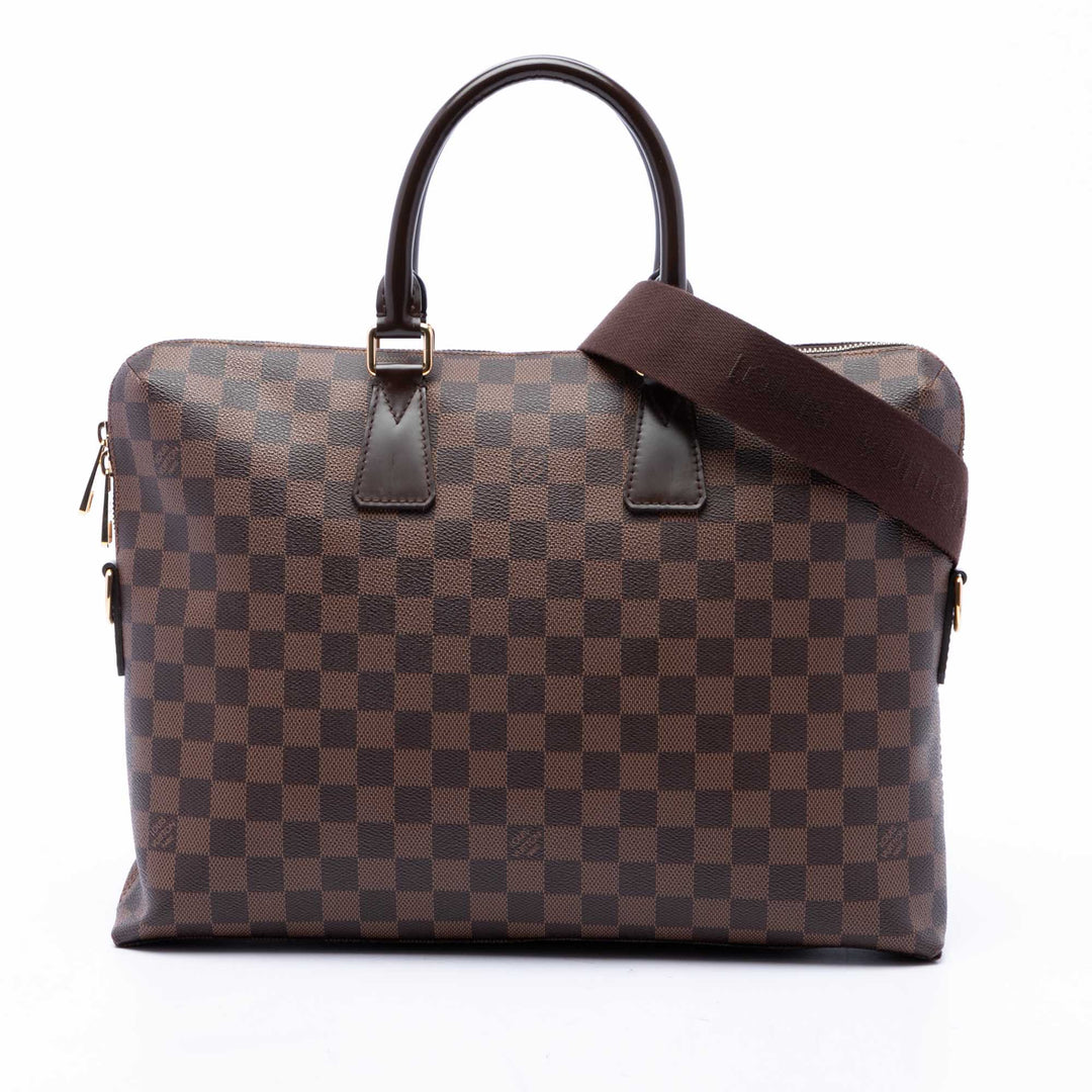 Louis Vuitton Porte Documents Jour Damier Ébène Marron – vue principale – GABY PARIS
